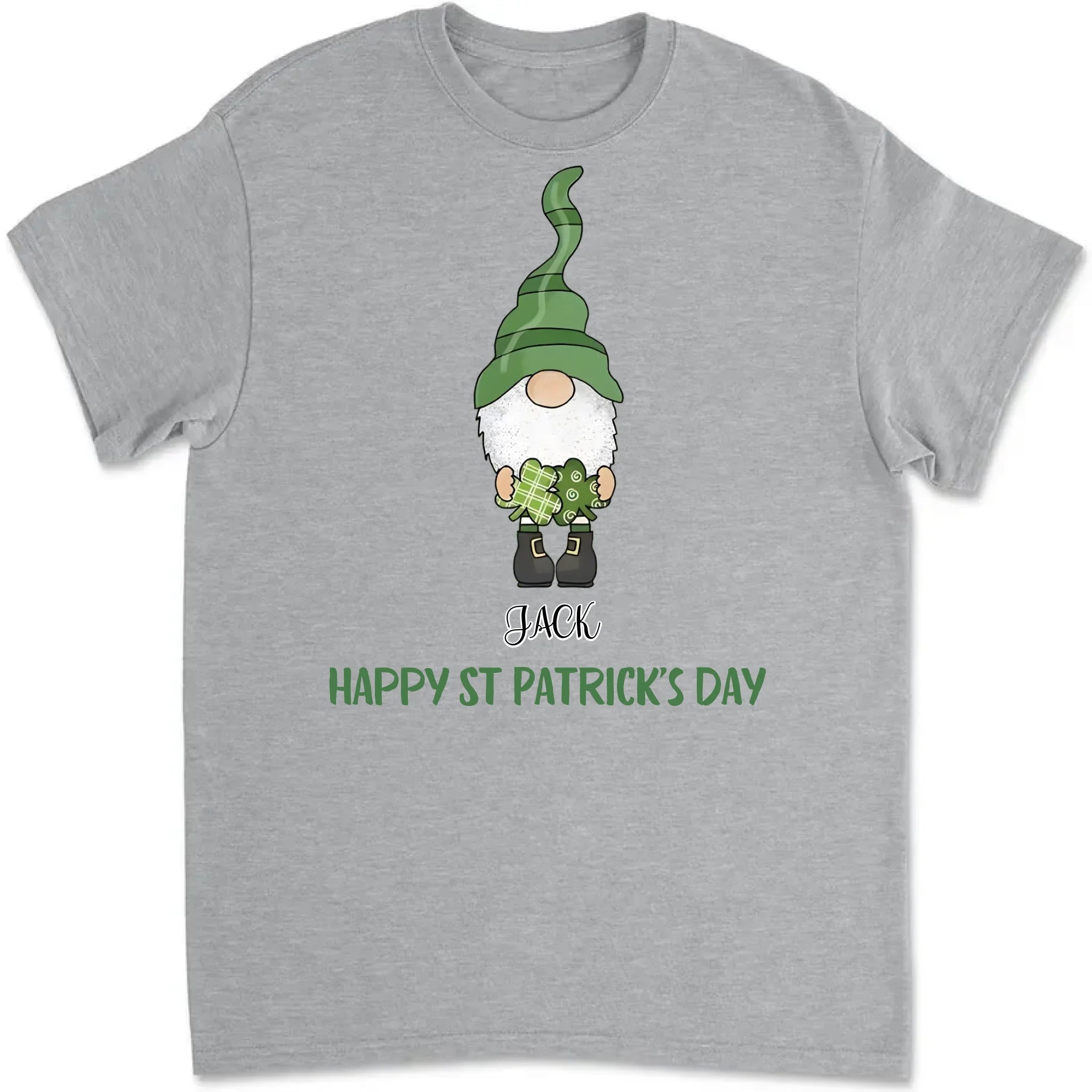 St Patrick's Day Tee, Four Gnomes in a Row with Happy St. Patrick's Design 763400 - DiyGiftly