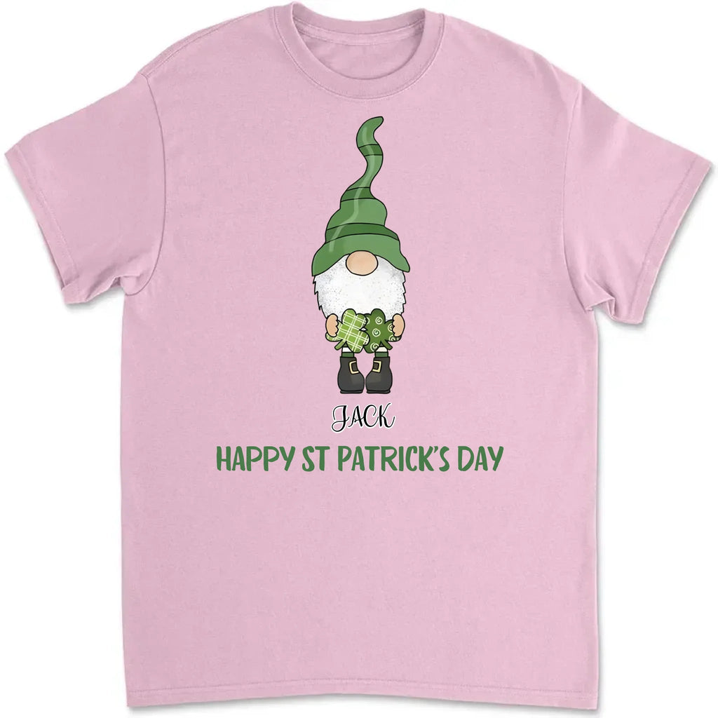 St Patrick's Day Tee, Four Gnomes in a Row with Happy St. Patrick's Design 763400 - DiyGiftly