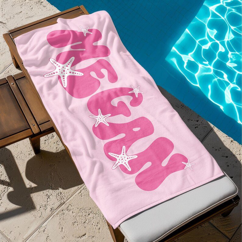 Starfish Personalized Beach Towel, Starfish Custom Beach Towel, Bachelorette Party Favors, Bridesmaid Towel, Kids Pool Towel, Birthday Gift 43824128 - DiyGiftly