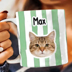 Personalized Pet Portrait Cat Lover Mug Birthdays and Holiday Gifts