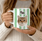 Mug White Ceramic Cat Lover Mug Personalized Pet Portrait Custom Artwork Ceramic Cup for Coffee