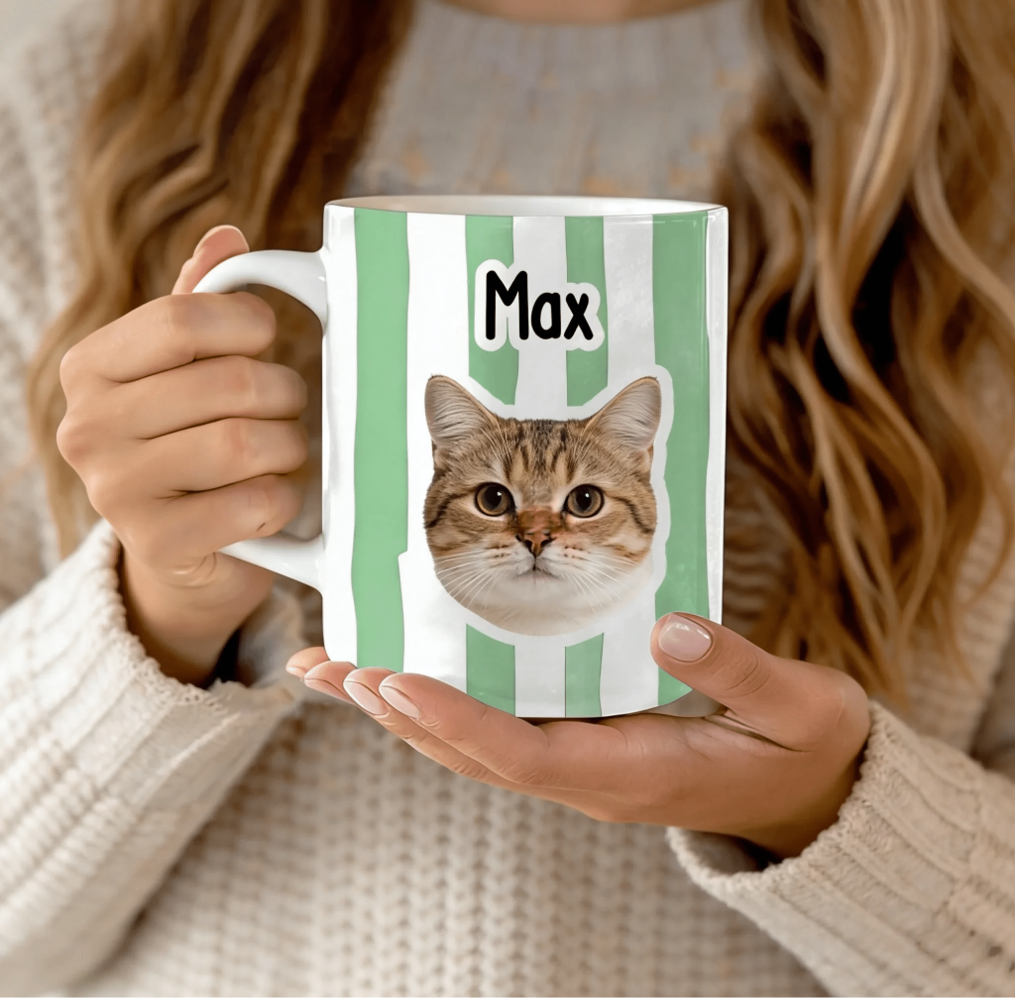 Mug White Ceramic Cat Lover Mug Personalized Pet Portrait Custom Artwork Ceramic Cup for Coffee