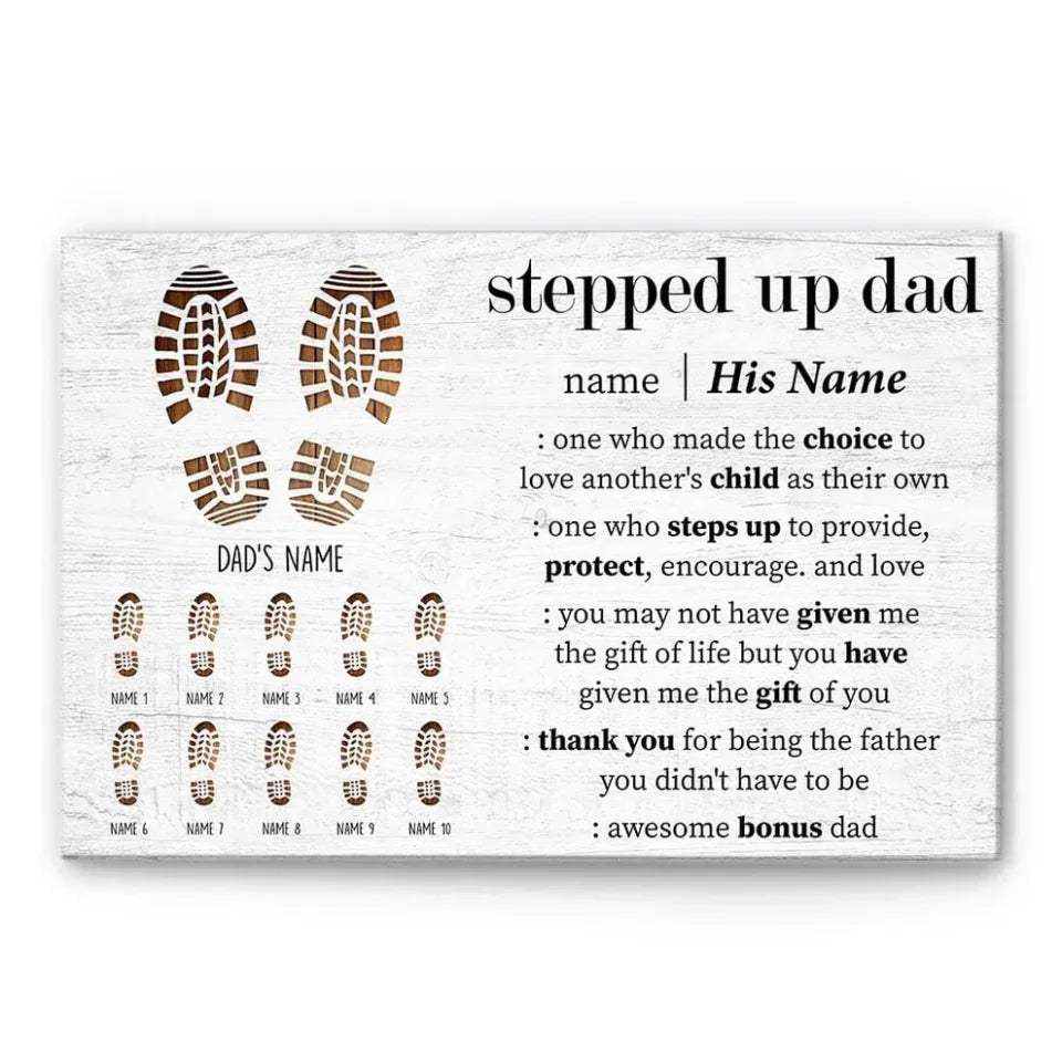 stepped up dad custom gift for dad personalized gift