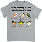 Stop Staring at My Wife – Personalized T-Shirt with Custom Name – Couple Matching Shirt, Anniversary Gift, Valentine’s Day Present for Him, Customized Men’s Graphic Shirt 1056797 - DiyGiftly