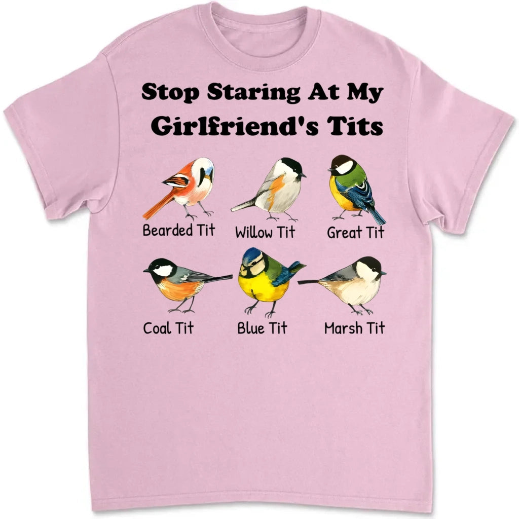 Stop Staring at My Wife – Personalized T-Shirt with Custom Name – Couple Matching Shirt, Anniversary Gift, Valentine’s Day Present for Him, Customized Men’s Graphic Shirt 1056797 - DiyGiftly