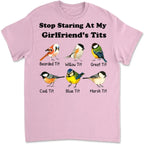 Stop Staring at My Wife – Personalized T-Shirt with Custom Name – Couple Matching Shirt, Anniversary Gift, Valentine’s Day Present for Him, Customized Men’s Graphic Shirt 1056797 - DiyGiftly