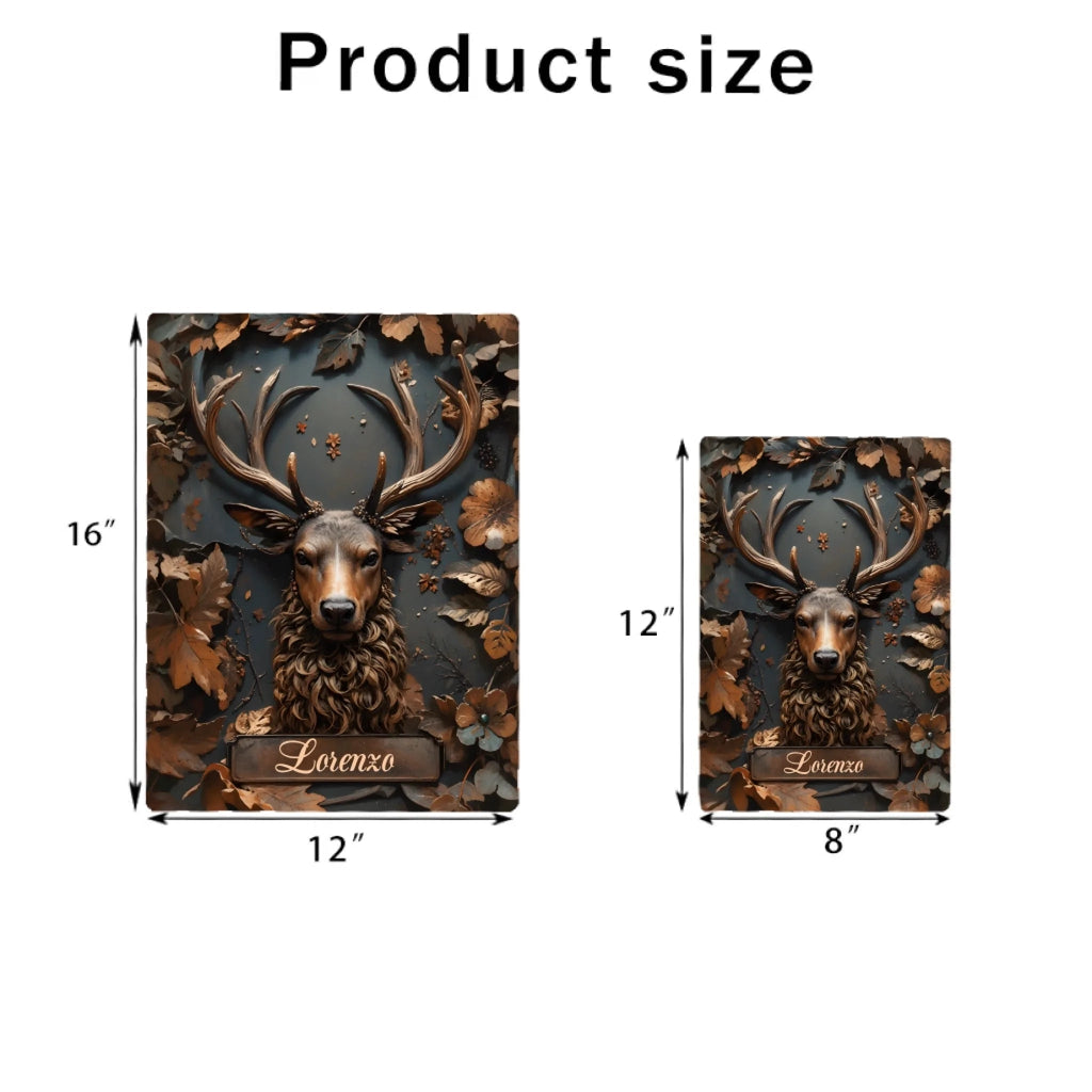 Stunning Deer - Personalized Hunting Rectangle Metal Sign 736215 - 736221 - DiyGiftly