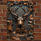 Stunning Deer - Personalized Hunting Rectangle Metal Sign 736215 - 736221 - DiyGiftly