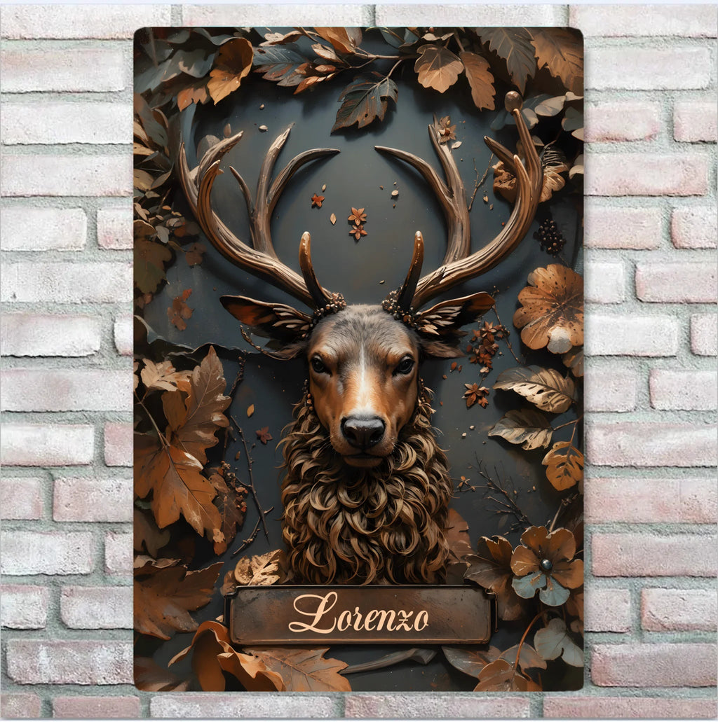 Stunning Deer - Personalized Hunting Rectangle Metal Sign 736215 - 736221 - DiyGiftly