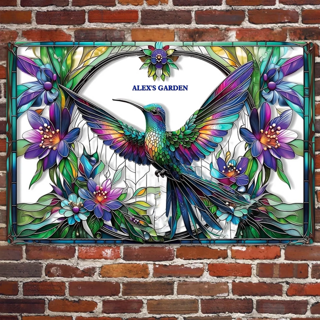 Stunning Hummingbird, Bee, Butterfly - Personalized Gardening Rectangle Metal Sign 745020 - 745035 - DiyGiftly