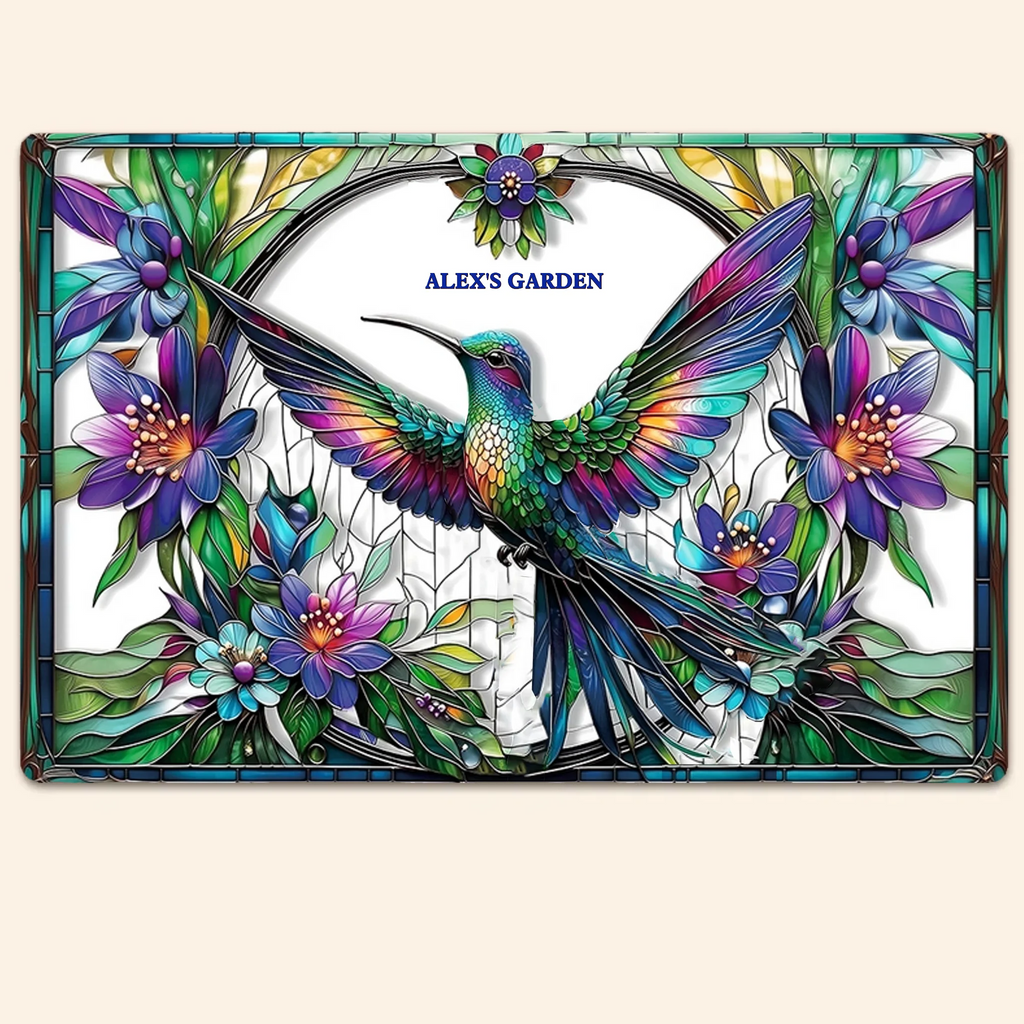 Stunning Hummingbird, Bee, Butterfly - Personalized Gardening Rectangle Metal Sign 745020 - 745035 - DiyGiftly
