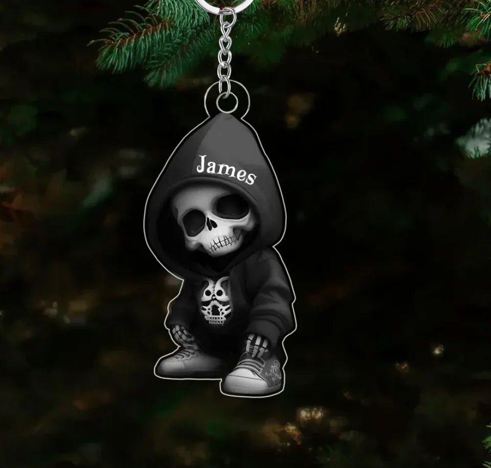 Stylish Skeleton - PersonalizedSkull Custom Shaped Ornament 749062 - DiyGiftly