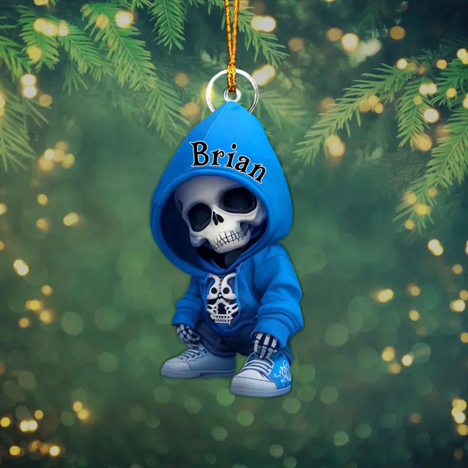 Stylish Skeleton - PersonalizedSkull Custom Shaped Ornament 749062 - DiyGiftly