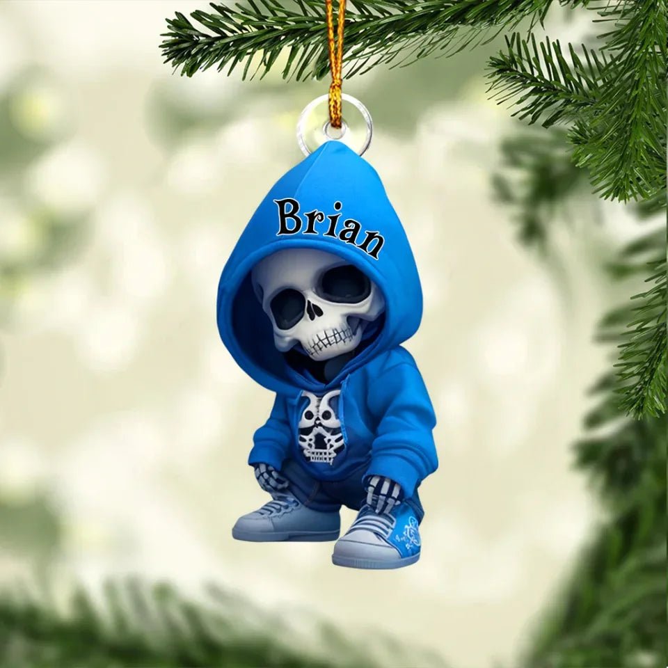 Stylish Skeleton - PersonalizedSkull Custom Shaped Ornament 749062 - DiyGiftly