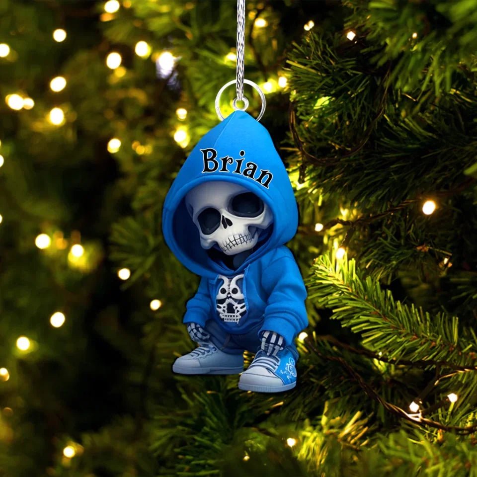 Stylish Skeleton - PersonalizedSkull Custom Shaped Ornament 749062 - DiyGiftly
