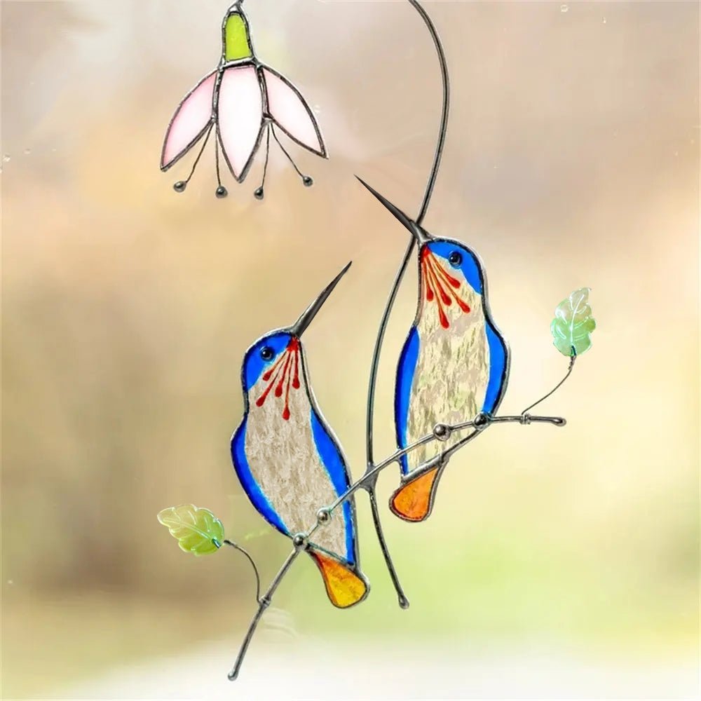 Sun Catcher Glass Birds Wall Window Hangings Unique Gifts for Bird Lover - DiyGiftly