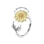 gifts for wife Sunflower Fidget Ring – Adjustable Stress Relief Ring Jewelry Gift for Him/Her detail 2