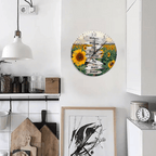 custom names wooden floral wall clock as a new home gift
