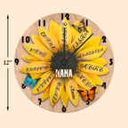 custom name wooden floral wall clock keepsake as a christmas gift