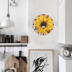 custom name wooden floral wall clock as a new home gift