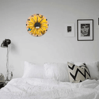 sunflower grandma and grandkids custom name wooden floral wall clock for living room decor