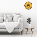 sunflower grandma and grandkids custom name wooden floral wall clock as a new home gift