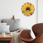 custom name wooden floral wall clock keepsake for living room decor