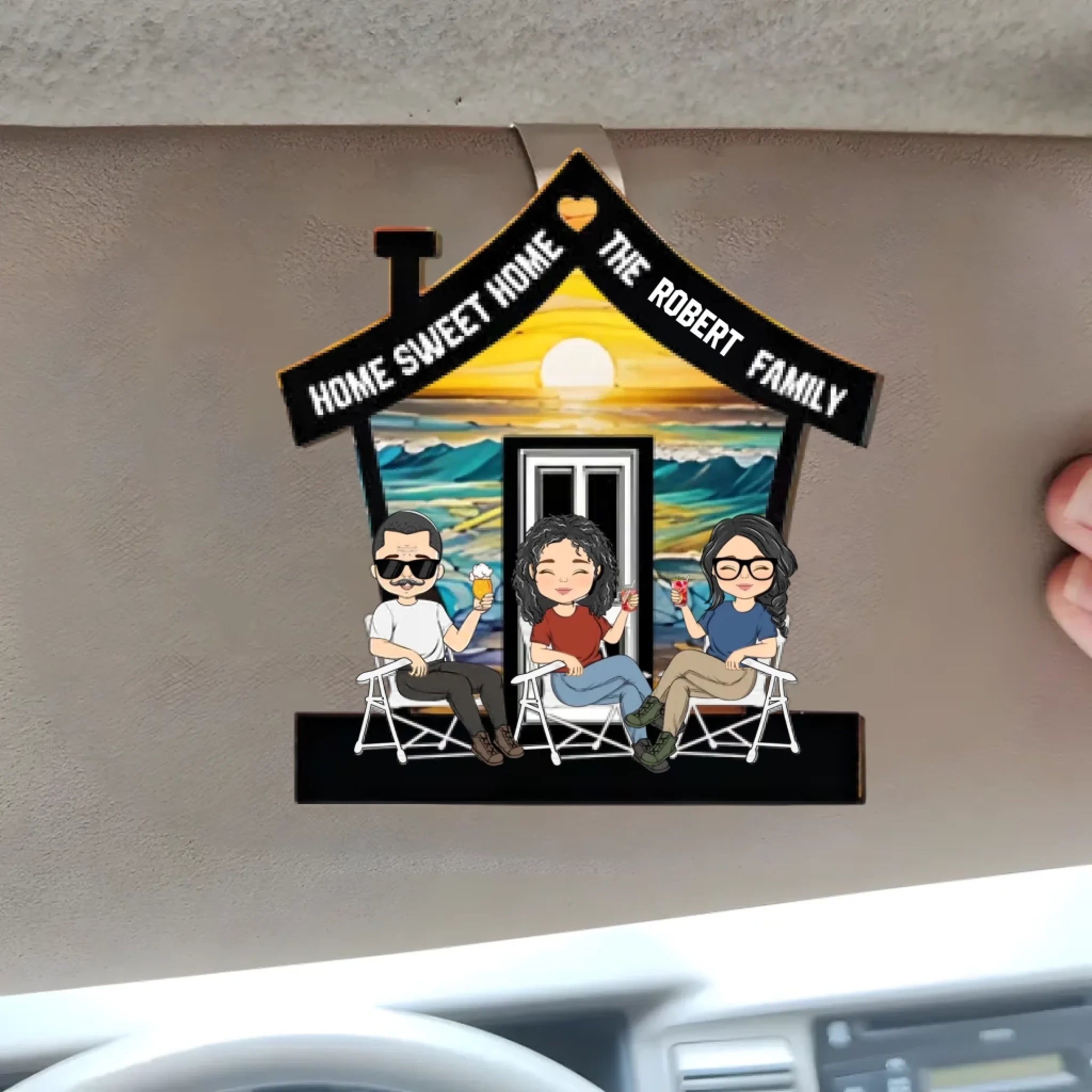 Sweet Home - Personalized Custom Car Visor Clip 1045903 - DiyGiftly