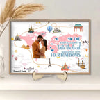 Take your beloved one and travel to every corner of the world together - Personalized Wooden table sign ornaments 749901 - DiyGiftly