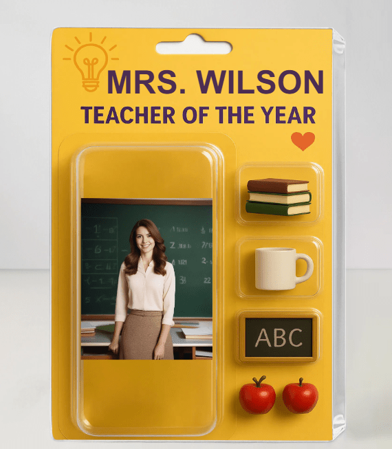 Teacher Of The Year – Acrylic Keychain, Personalized Teacher Gift, Custom Engraved Key Ring, Appreciation Keepsake for Educators, End - of - Year or Classroom Present 39410176 - DiyGiftly