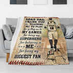 Thank You Dad My Biggest Fan - Personalized Baseball Blanket 737760 - DiyGiftly