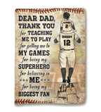 Thank You Dad My Biggest Fan - Personalized Baseball Blanket 737760 - DiyGiftly