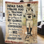 Thank You Dad My Biggest Fan - Personalized Baseball Blanket 737760 - DiyGiftly