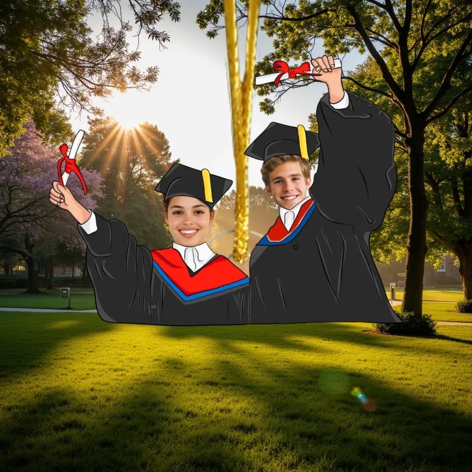 Thank you for accompanying me through this time on campus, but our story is just beginning - Personalized Acrylic Couple Pendant 743198 - DiyGiftly