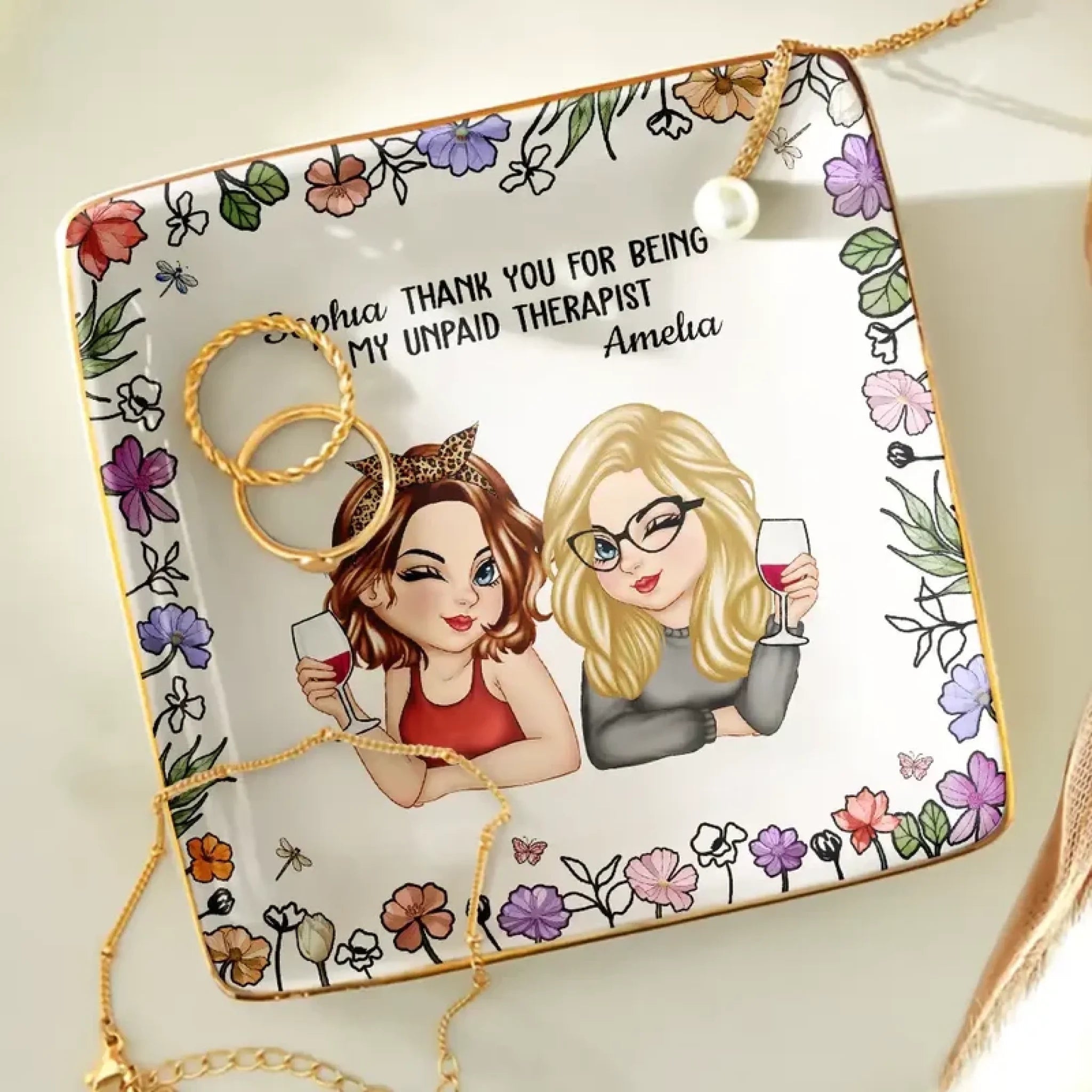 Thank You for Being My Shoulder - Therapist Bestie - Personalized Ring Dish 1069452 - DiyGiftly