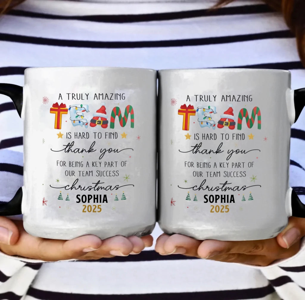 Thank You Gifts for Boss, Coworkers & Friends – Personalized Mug – “A Truly Amazing Team Is Hard to Find” – Custom Names & Characters – Team Appreciation Gift 1051047 - DiyGiftly
