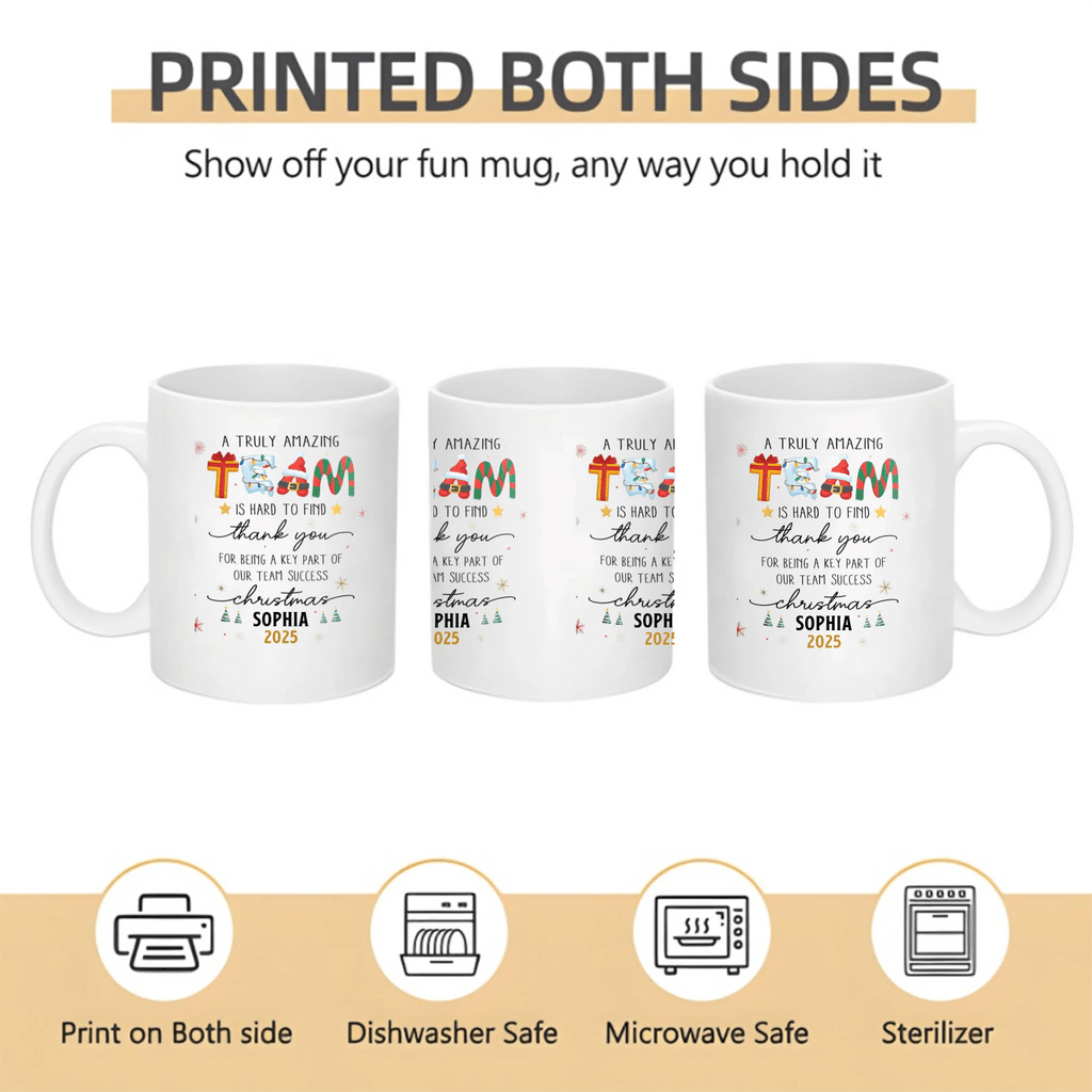 Thank You Gifts for Boss, Coworkers & Friends – Personalized Mug – “A Truly Amazing Team Is Hard to Find” – Custom Names & Characters – Team Appreciation Gift 1051047 - DiyGiftly