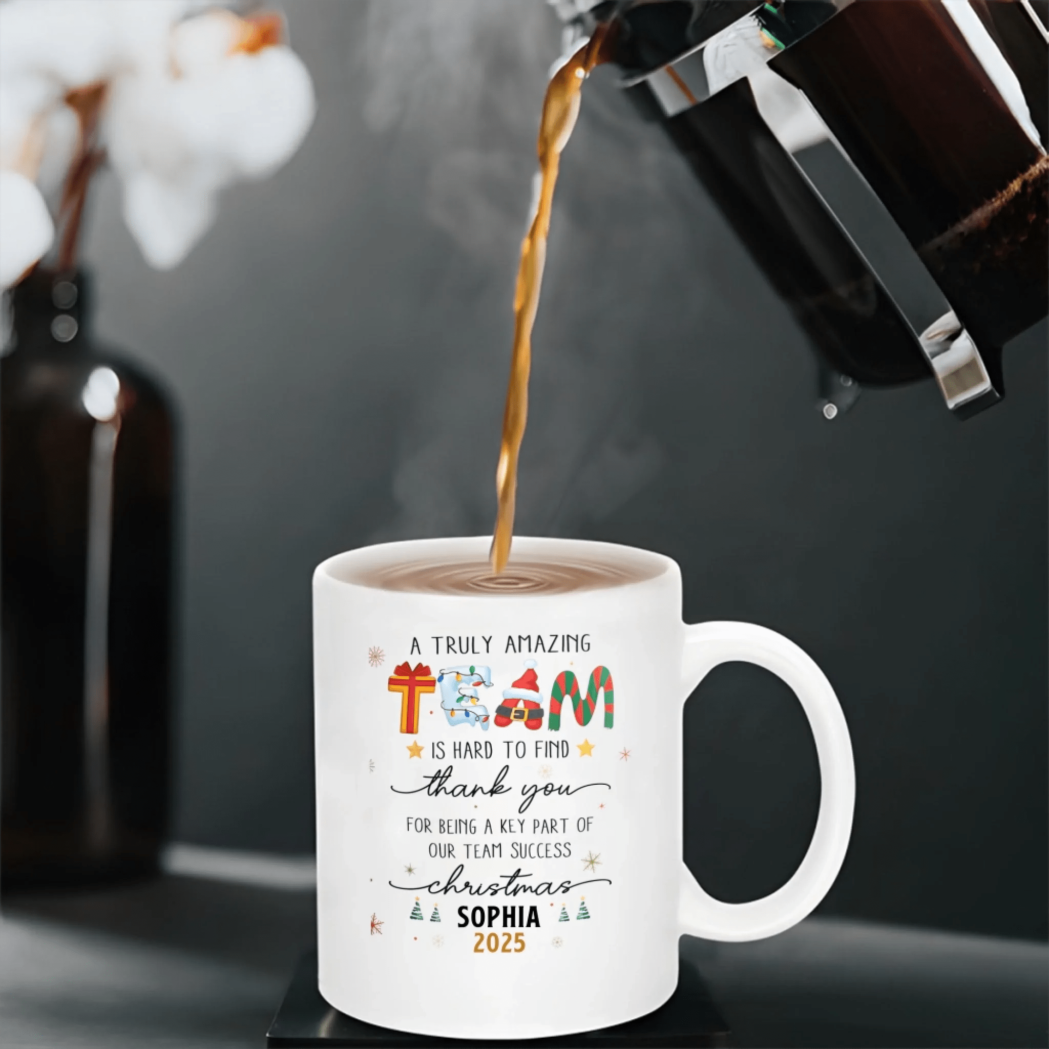 Thank You Gifts for Boss, Coworkers & Friends – Personalized Mug – “A Truly Amazing Team Is Hard to Find” – Custom Names & Characters – Team Appreciation Gift 1051047 - DiyGiftly