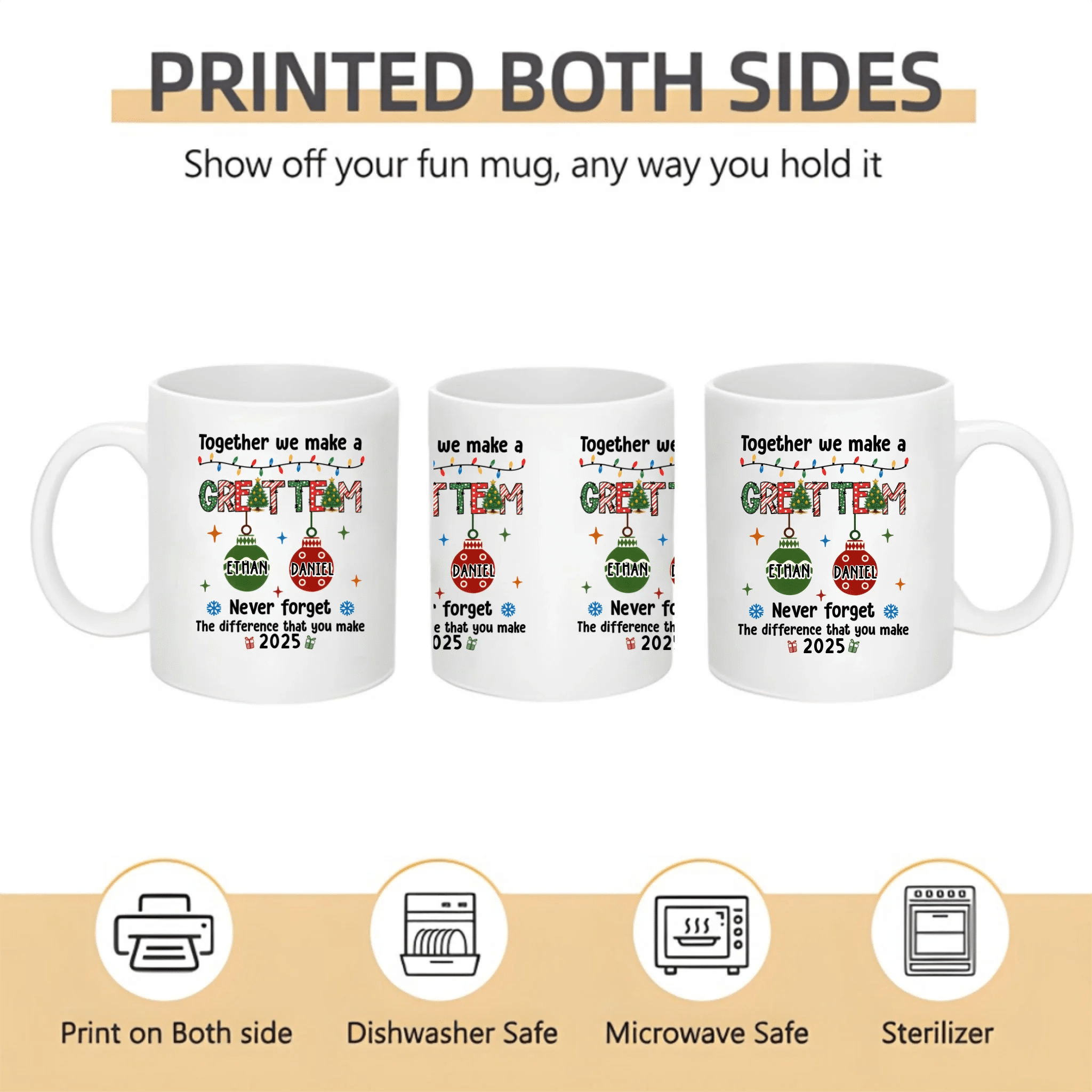 Thank You Gifts for Employee Appreciation – “Together We Make A Great Team” Personalized Mug, Custom Teamwork Gift for Coworkers, Boss, or Staff, Motivational Office Coffee Mug, Appreciation Gift for Work, Business Recognition Mug 1067578 - DiyGiftly