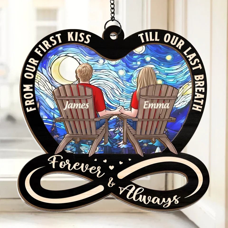 Thanks For Loving All Of Me - Couple Personalized Window Hanging Suncatcher Ornament - Christmas Gift For Husband Wife, Anniversary 683136 - DiyGiftly