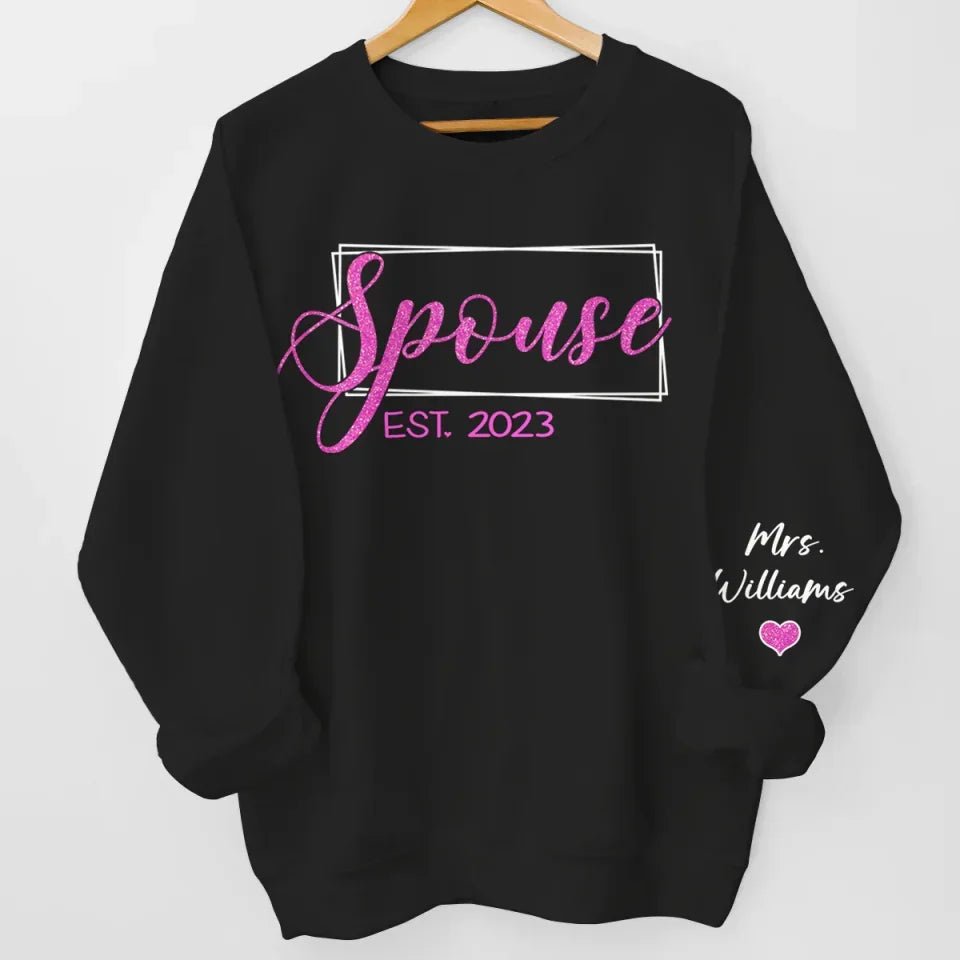 gifts for wife The Beginning Of Forever - Couple Personalized Custom Unisex Sweatshirt With Design On Sleeve - Gift For Husba