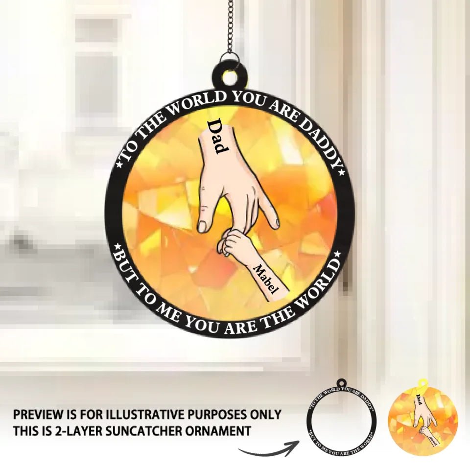 The Best Dads Get Promoted To Grandpa - Family Personalized Window Hanging Suncatcher - Father's Day, Gift For Dad, Grandpa 669066 - DiyGiftly