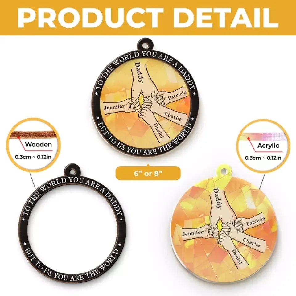 The Best Dads Get Promoted To Grandpa - Family Personalized Window Hanging Suncatcher - Father's Day, Gift For Dad, Grandpa 669066 - DiyGiftly