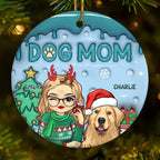 The Best Dog Mum Ever - Dog & Cat Personalized Custom 3D Inflated Effect Printed Ornament - Ceramic Round Shaped - Christmas Gift For Pet Owners, Pet Lovers 687030 - DiyGiftly