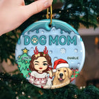The Best Dog Mum Ever - Dog & Cat Personalized Custom 3D Inflated Effect Printed Ornament - Ceramic Round Shaped - Christmas Gift For Pet Owners, Pet Lovers 687030 - DiyGiftly