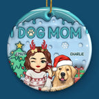The Best Dog Mum Ever - Dog & Cat Personalized Custom 3D Inflated Effect Printed Ornament - Ceramic Round Shaped - Christmas Gift For Pet Owners, Pet Lovers 687030 - DiyGiftly