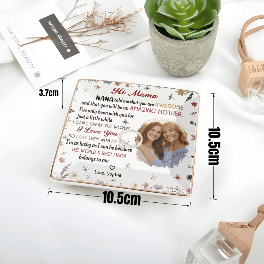 The Best Mommy Belongs To Me – Personalized Photo Jewelry Dish for First - Time Moms, New Moms, Custom Keepsake Trinket Plate, Thoughtful Mother’s Day, Birthday, Baby Shower Gift 1123636 - DiyGiftly