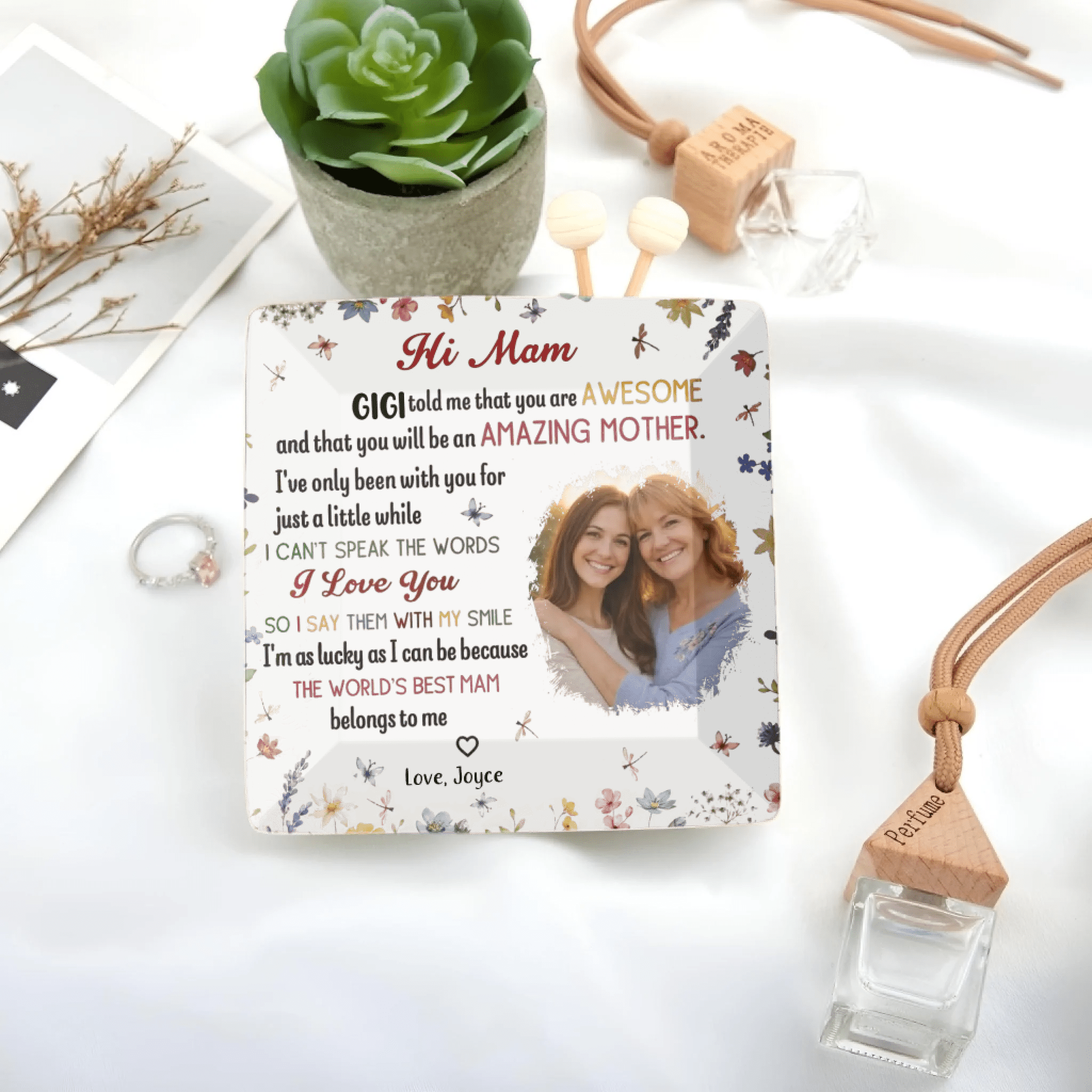 The Best Mommy Belongs To Me – Personalized Photo Jewelry Dish for First - Time Moms, New Moms, Custom Keepsake Trinket Plate, Thoughtful Mother’s Day, Birthday, Baby Shower Gift 1123636 - DiyGiftly