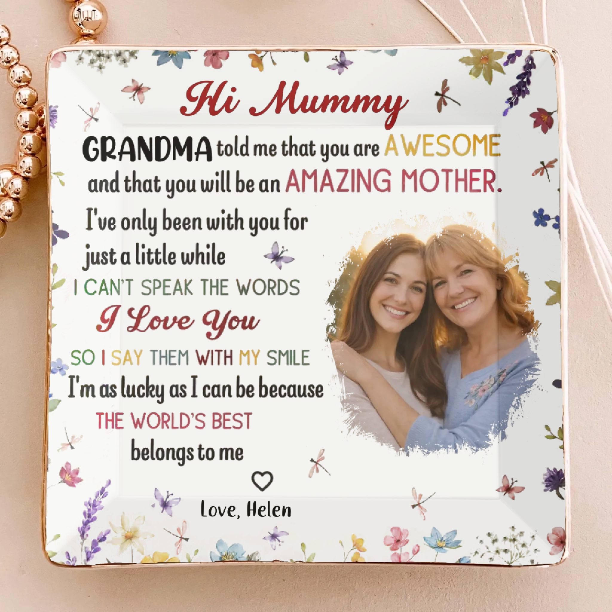 The Best Mommy Belongs To Me – Personalized Photo Jewelry Dish for First - Time Moms, New Moms, Custom Keepsake Trinket Plate, Thoughtful Mother’s Day, Birthday, Baby Shower Gift 1123636 - DiyGiftly