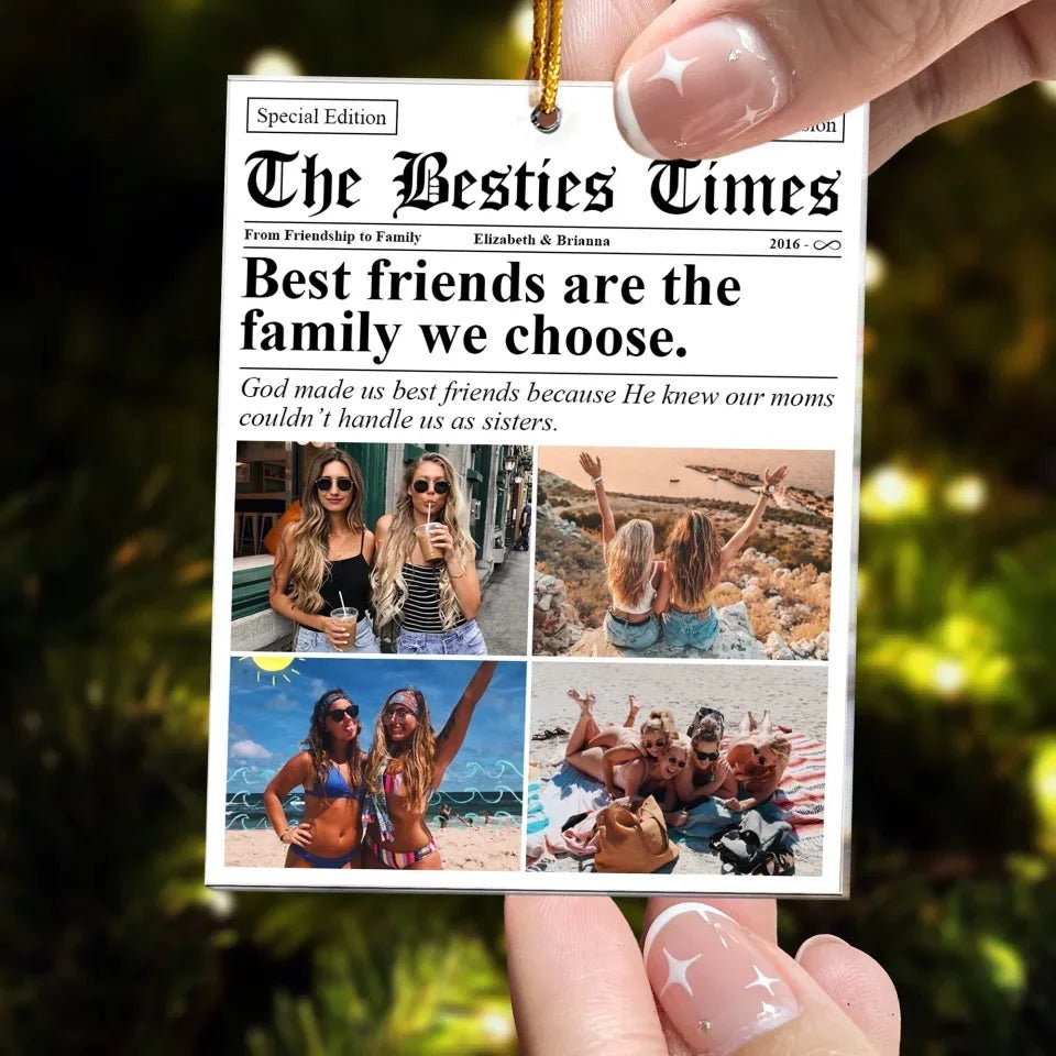 acrylic photo ornament gift for best friend